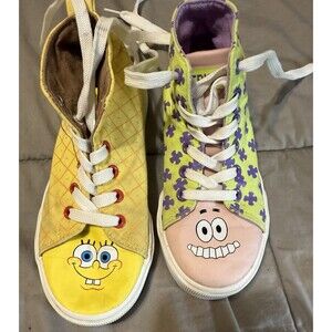 Nickelodeon SpongeBob SquarePants Kids' High-Top Shoes SIZE 2 YELLOW/PINK